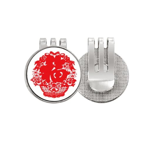 Marcador de pelota de golf esmaltado con patrón tradicional rojo de lujo