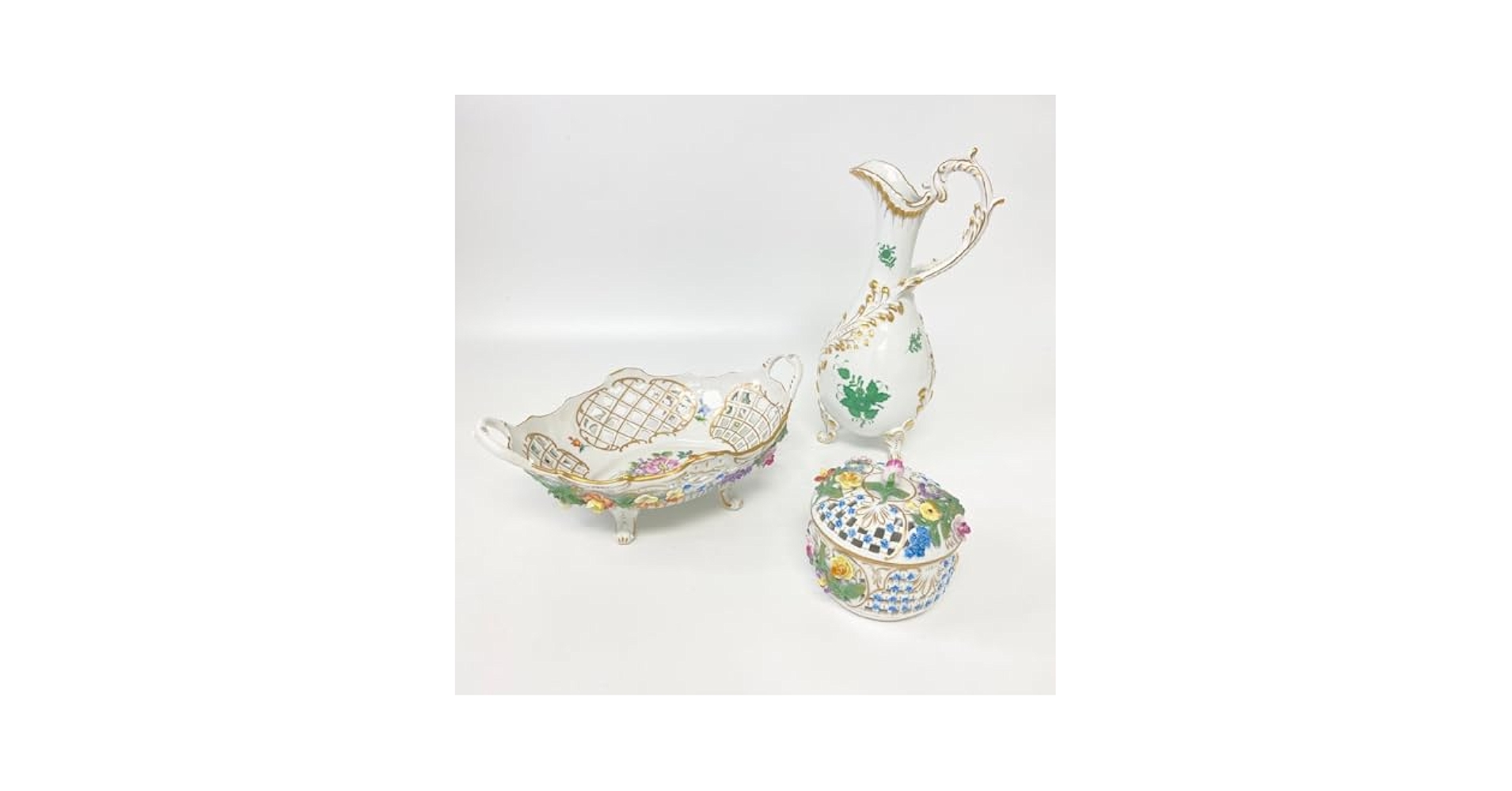 Dresden ドレスデン フラワーブーケ　ボンボニエール 陶花 蓋付小物入れ Amazon.co.jp: DRESDEN アンティーク ドレスデン 小物入れ