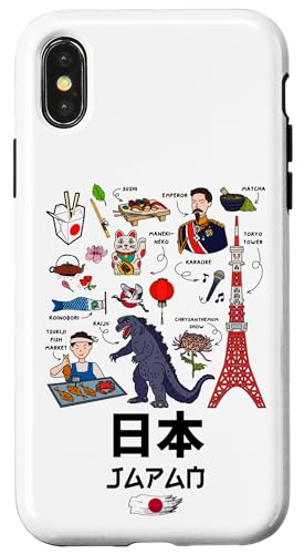 I Love Japan, Wonderful Japan Childish Culture Doodles �X�}�z�P�[�X iPhone X/XS �p