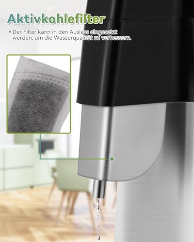 Spolehli Wasser Destilliergerät Edelstahl mit Glaskanne Digitaler Wasserdestillierer wasserdestilliergeräte trinkwasser 1L / H wasserdestilliergeräte Wasser herstellen Distilleranlage