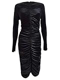 Bardot Womens Velvet Ruched Party Dress Black XS