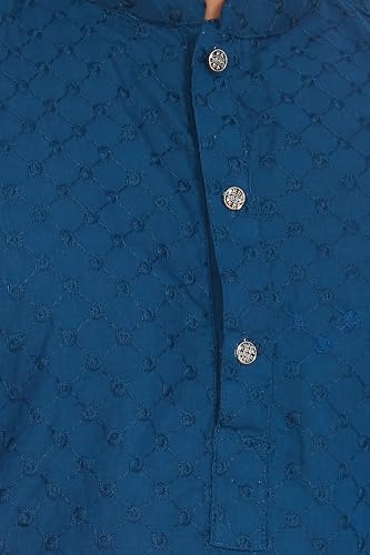 Image of DIVISIVE Men's Thread Embroidered Cotton Only Slim Fit Kurta