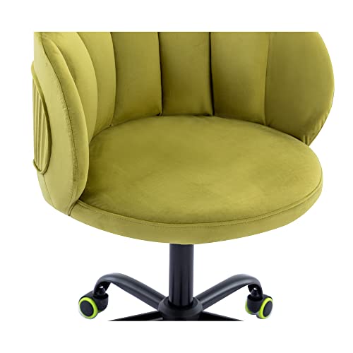 Voohek Velvet Accent Chair, Modern Armchair With Metal Legs, Comfy Back For Bedroom, Living Room, Office, Reading, Olive Green #TOP4