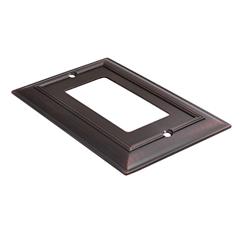 Amazon Basics Single Gang Light Switch Outlet Wall Plate, Oil Rubbed Bronze, 3-Pack #TOP1