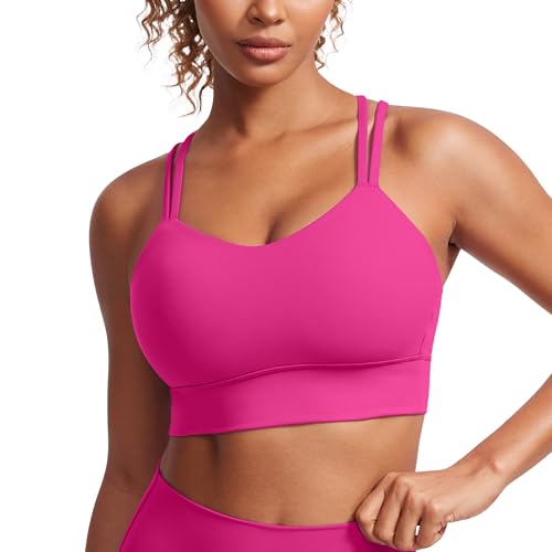 Image of CRZ YOGA Softness Mold Butterluxe Sports Bras | Molded Cup, Light Support, Yoga, Extremely Soft, Longline, Strappy Back, Scoop Neck, for Women
