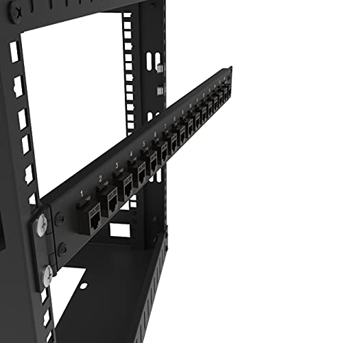 Jingchengmei 16-Port 1U Hinged Rack Blank Patch Panel For Keystone Jack Cat.6 Or Cat.5E, 19" Rackmount (H1Uks16H, Black) #TOP2