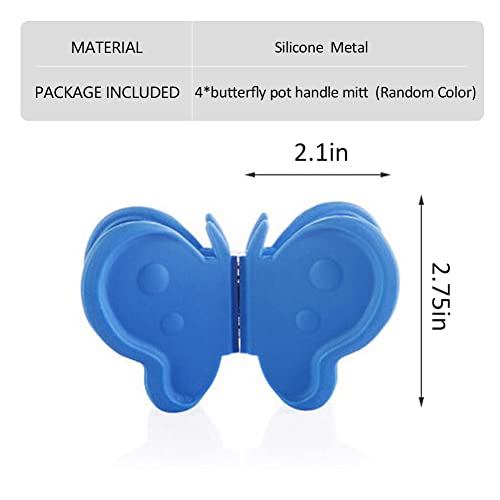 Wayuto Silicone Pinch Mitt Butterfly 4Pcs Magnetic Gloves Heat Resistant Pot Holder Pan Handle Covers Pot Grip Handle Sleeve For Oven Kitchen Helper Gadgets Tools Home Camping Random Color #TOP4