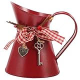 Baluue Rustikale Blumenvase Aus Metall Mit Griff 4...