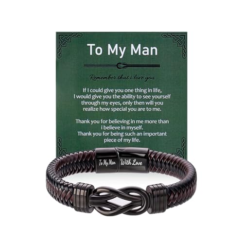 XIANNVXI Bracelets for Men To My Man Infinity Bracelet Fathers Day Anniversary Birthday Valentines Christmas for Husband Boyfriend Him from Wife Girlfriend