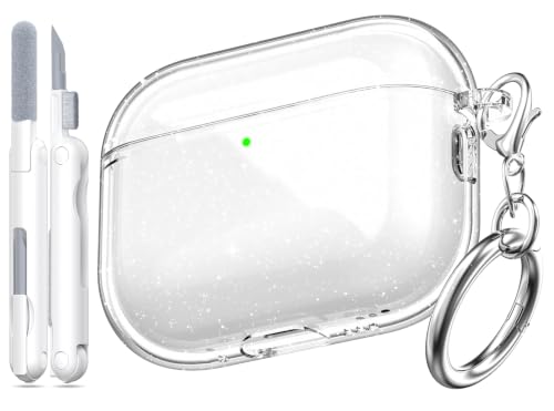 Image of for AirPods Pro 3 Clear Case 2025, Military-Grade Shockproof, Soft TPU Highly Transparent Anti-Yellowing for AirPods Pro 3 Case with Cleaning Kit & Cute Round Buckle, Clear Gitter