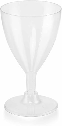 Miniatura 7 de Efavormart - Juego de copas de vino desechables de plástico transparente de 12 a 6 onzas con tallo hueco para bodas, cumpleaños, fiestas,