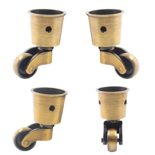 Luomorgo 4 Pack Antique Caster Cups Furniture Casters Wheels Zinc Alloy Swivel Cup Casters Round Cup Castor For Cabinet Piano Table Chair #TOP4