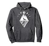 Howling Wolf Phases Of The Moon Pullover Hoodie