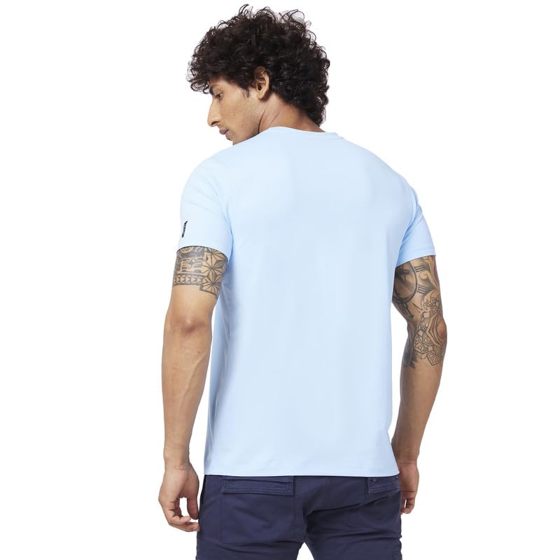 Image of Spykar Men's Slim Fit Round Neck Half Sleeve Printed Casual T-Shirt