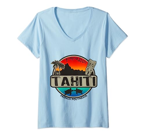 Camiseta tropical Tahiti Paradise Camiseta Cuello V