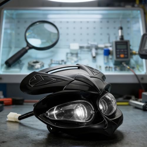 Couvre-phares moto hors route noir étanche avec sangle de fixation - 6
