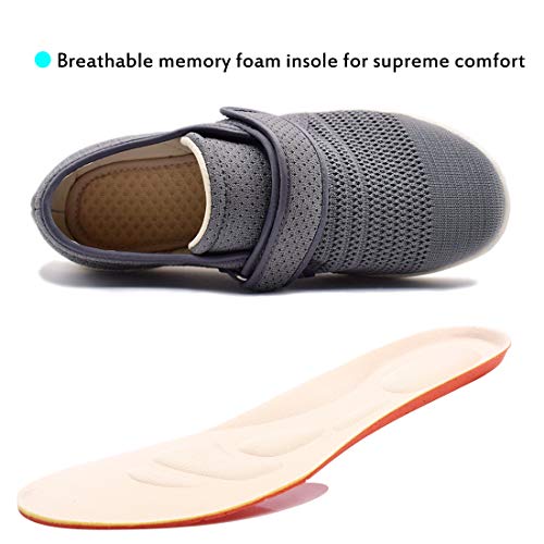 Womens Walking Shoes With Strap Closure Wide Width Shoes Cushion Sneakers Diabetic Shoes For Elderly Mother Swollen Feet #TOP4
