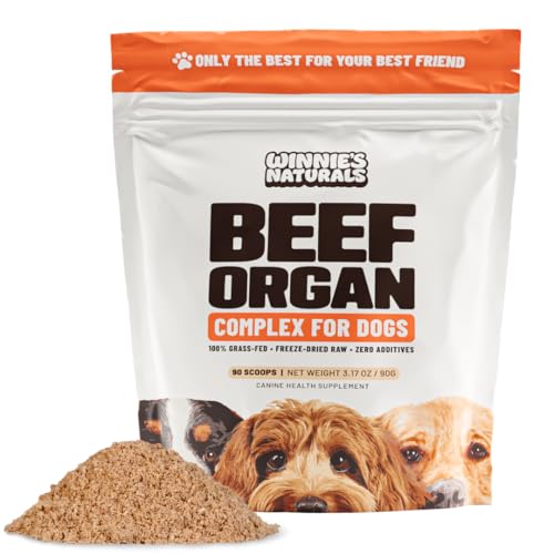 Winnies Naturals Beef Organ Complex Supplement for Dogs, Grass Fed Beef Organs Meal Topper, Dog...