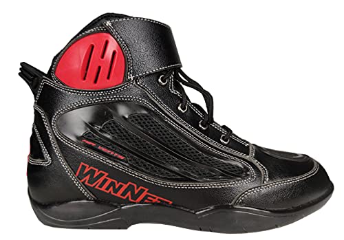 WinNet Scarpe stivaletti bassi da moto con protezioni tacco, punta e malleoli UOMO o DONNA (numeric_46)