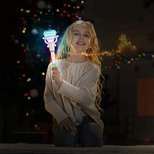 Artcreativity Multi-Color Spinning Diamond Wand With Led Handle, 13.5 Inch Light Up Princess Wand For Kids, Fun Pretend Play Prop, Kid Party Favor, Birthday Gift Toy For Boys & Girls - Colors May Vary #TOP3