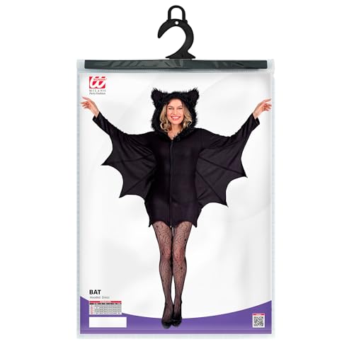 Costume chauve-souris avec ailes intégrées et robe à capuche ample Widmann