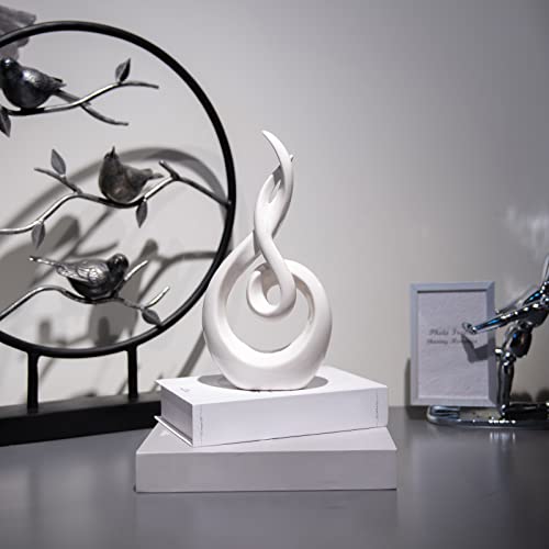 Lc Lcdecohome Modern Abstract Art Table Decoration - Ceramic Statue Modern White Ornaments For Living Room Great Gift Idea Home Décor 5 * 2.5 * 10.5 Inch Gift Box Included thumb #1