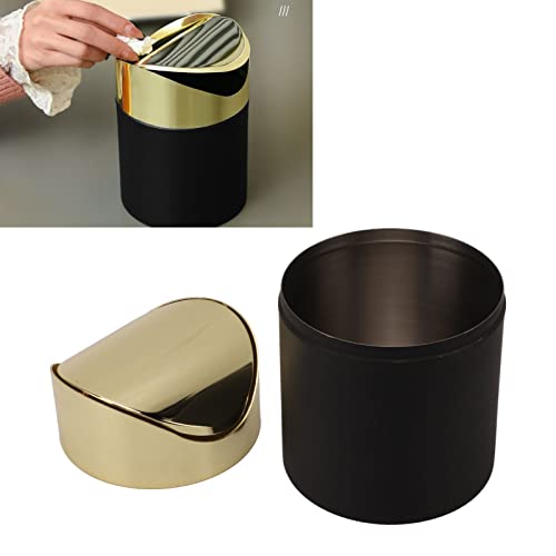 Bote de basura de mesa Tissting acero 1.5L con tapa dorada miniatura 5