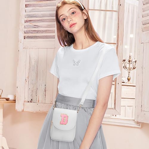 Image of Viverte Crossbody Purse for Teen Girls Small Initial Cell Phone Toddler Purse Leather Triple Compartment Crossbody Bags