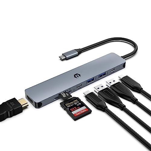 Lector de tarjetas SD y adaptador USB C para conectar ratón y monitor