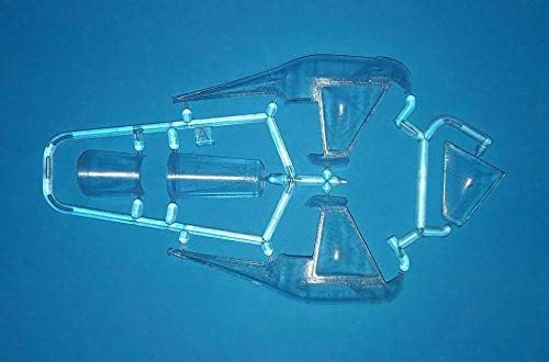 Close-up of the grey and clear plastic sprues for the XH-26 model kit