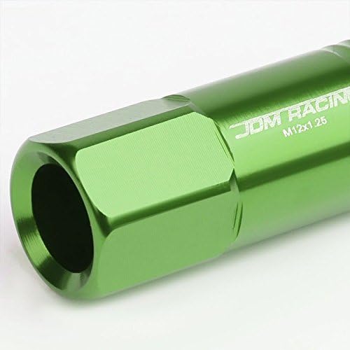 Green Aluminum M12 x 1.25 20MM Diameter/60MM Height Open End Acorn Tuner 20 Piece Lug Nuts