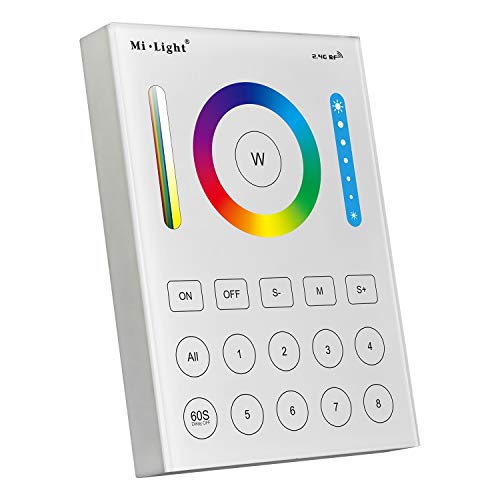 LIGHTEU®, Mi-Light B8 2.4G Wandmontage Panel Fernbedienung 8 Zonen RGB + CCT Touch Controller Fit für LS2 oder 6W / 12W RGB + CCT LED Celling Lampe, GU10 / MR16 RGBCCT Birnen