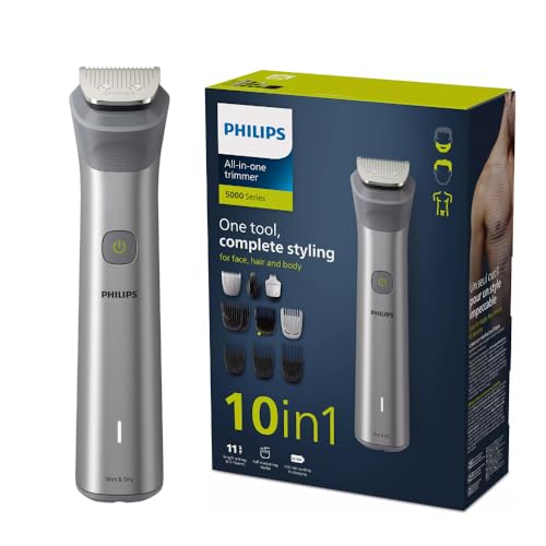 Philips All-in-One Series 5000, recortadora 10 en 1 para cara, cabello y cuerpo, MG5920/15