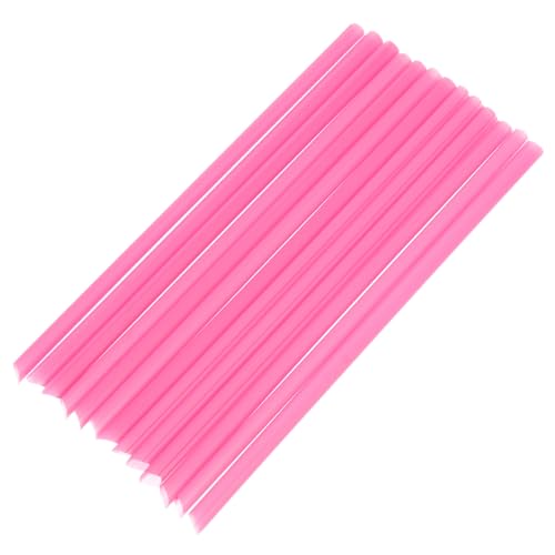 Pitillos de plástico en forma de corazón rosa pack 100 pcs miniatura 1