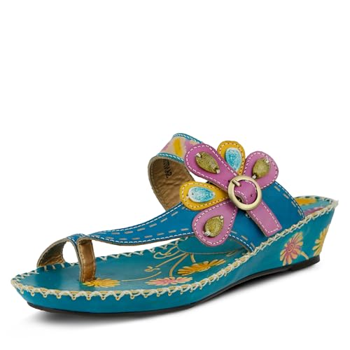 Spring Step L'Artiste Santorini Toe Ring Sandals | Hand Painted