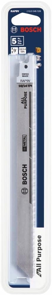 Bosch RAP9V 5 pc. 9 in. 10/14 V TPI All Purpose Reciprocating Saw Blades