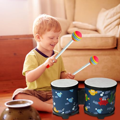 Bateria de bongô infantil, instrumento de percussão de bateria infantil, brinquedo musical | Bateria
