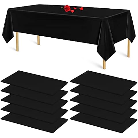 10 Packungen Tischdecke Schwarz Tischdecke Einweg Tischdecke Plastik Papiertischdecke Tischdecke Rechteckig Cover