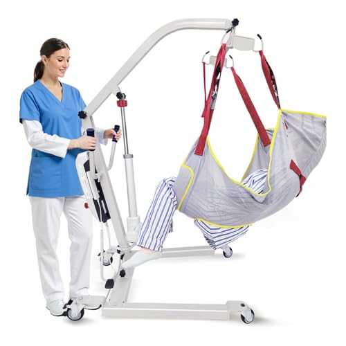 MediHoist Electric Patient Lift w/Commode Sling 500lbs Capacity 8000N Powerful Motor Body Transfer Lift Chair for Full/Partial Paralysis Patients Electric Lift for Home & Hospital