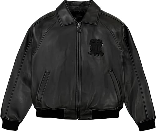 Mens USA Black Real Leather Bomber Jacket Men | Classic Aviator Flight Pilot Jacket | Retro Streetwear Biker Outerwear Men