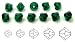 8mm Emerald, Czech MC Rondell Bead (Bicone, Diamond Shape), 1/2 gross =72 pieces