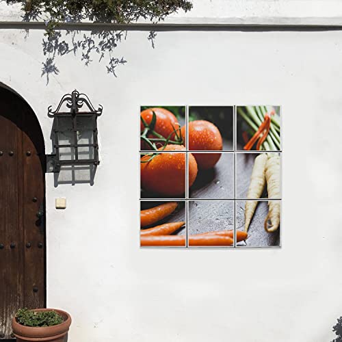 Carreaux céramique décoratif pour personnaliser un mur blanc avec un motif légumes sains
