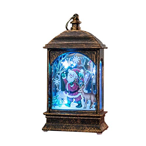 wuayi 2Pcs Merry Christmas LED Light Decorations Xmas House Lights Home Decor Lamps Hanging Ornaments Lantern Indoor Outdoor Using Decor Santa Claus Deer Snowman