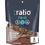 Ratio Trio Chocolate Almond Granola Cereal, 2g Sugar, Keto Friendly, 8 oz Resealable Cereal Bag
