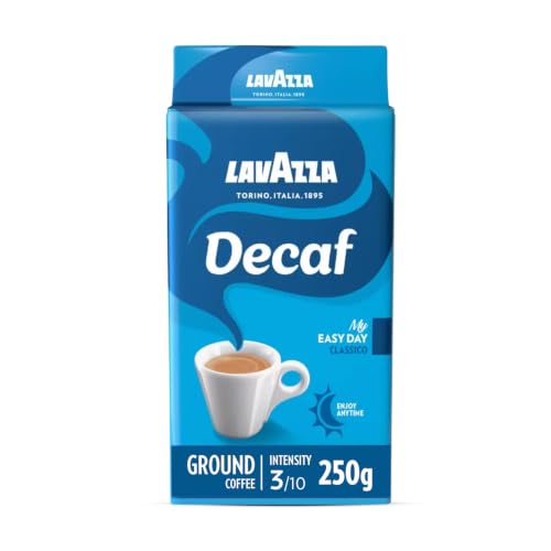 Lavazza, My Easy Day Classico Decaf, Café Molido Natural Descafeinado 250 g | Notas de Frutos Secos, Arábica y Robusta, Intensidad 3/10, Tostado Medio, Para Cafetera Italiana, De Filtro y Francesa