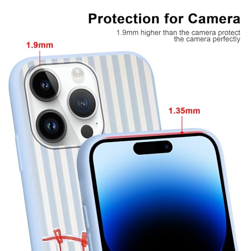 Coque de protection iPhone 14 Pro Max jolie rayure verticale bleu - 4
