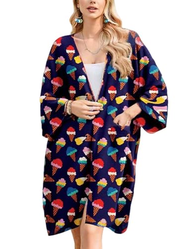 MAKABO Bikini Cover Ups for Women, Pool Kimono Coverup, Loose Casual Resort Wear, Ice Cream