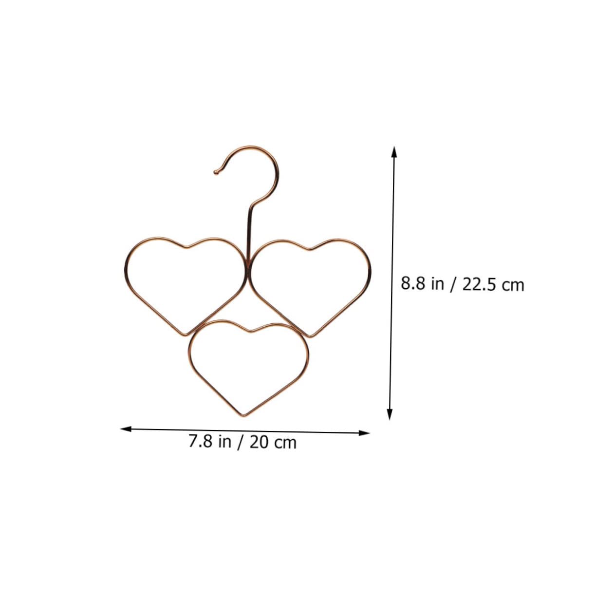 FONDOTIN 5Pcs Decorative Heart Hangers Space Saving Multi Scarf and Neckties Storage for Tidy Wardrobe Organization Finish