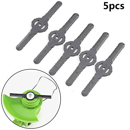 Fansipro 5 PCS Plastic Mower Grass Trimmer Blades for Qualcast Bosch Gtech Lawnmower, 140 x 33 x 2 MM, Gray