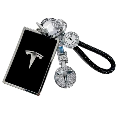 Tesheer for Tesla Key Card Holder Bling Key Chain Card Key Holder for Model S/X/3/Y Cybertruck Keychain (Black)